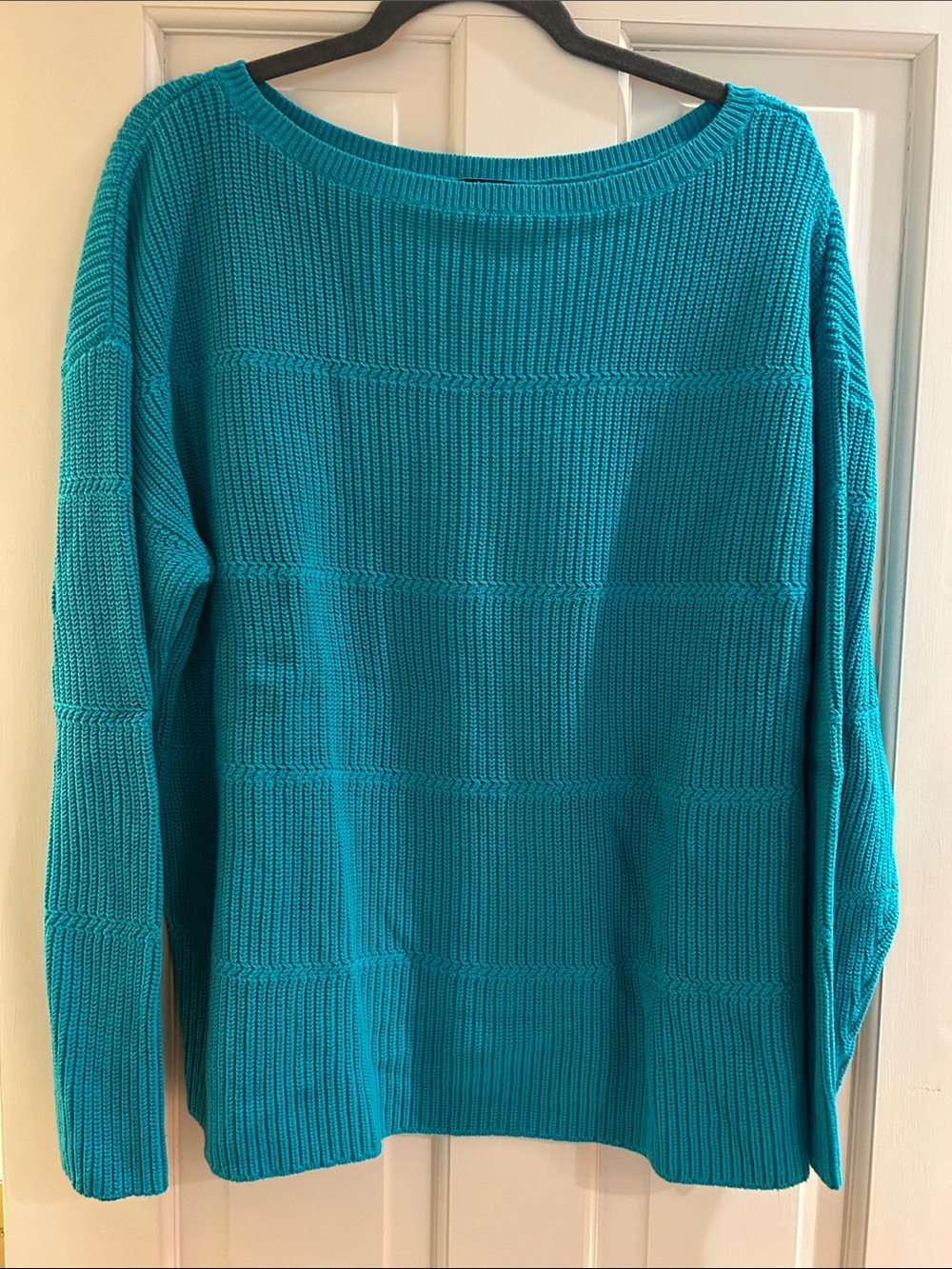 Talbots Teal Ribbed Crewneck Sweater XL